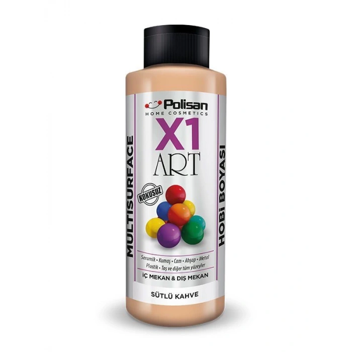 Polisan X1 Art Multisurface Hobi Boyası Sütlü Kahve 120 ml