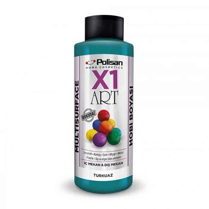 Polisan X1 Art Multisurface Hobi Boyası Turkuaz 120 ml