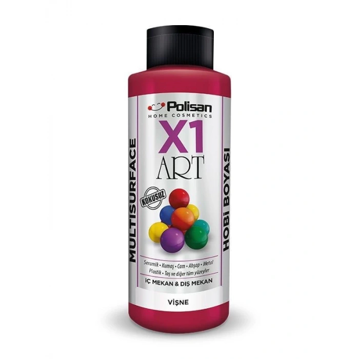 Polisan X1 Art Multisurface Hobi Boyası Vişne 120 ml