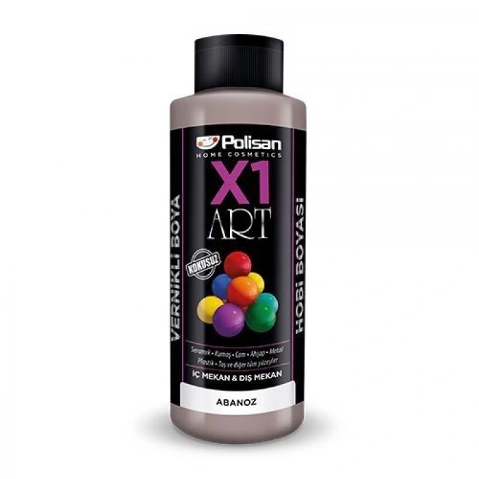 Polisan X1 Art Vernikli Hobi Boyası Abanoz 120 ml