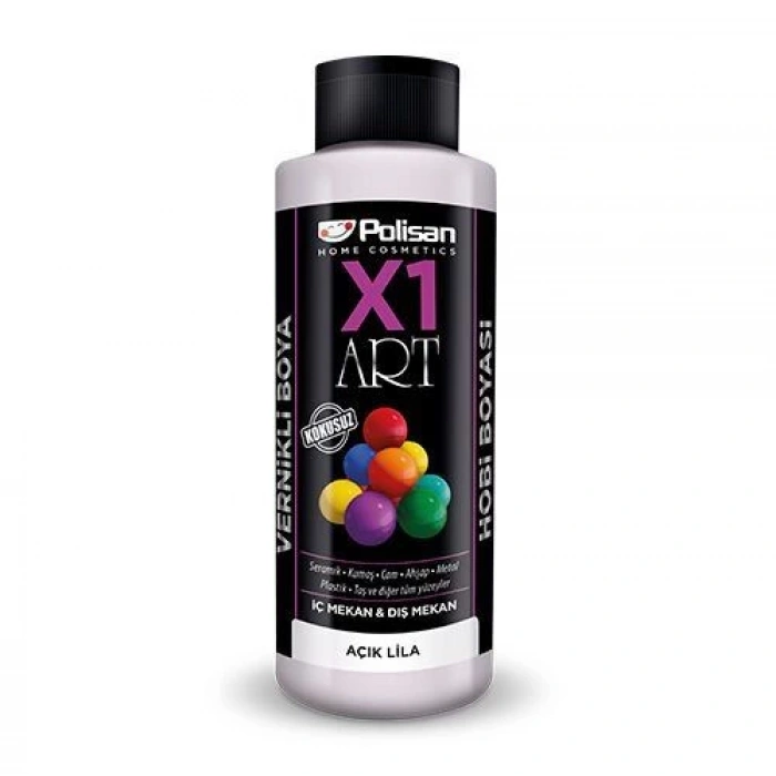 Polisan X1 Art Vernikli Hobi Boyası Açık Lila 120 ml