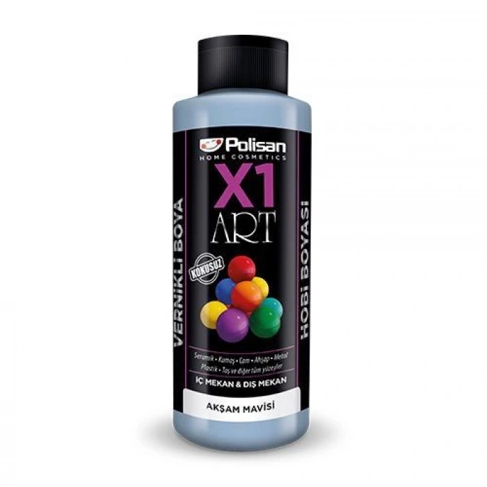 Polisan X1 Art Vernikli Hobi Boyası Akşam Mavisi 120 ml