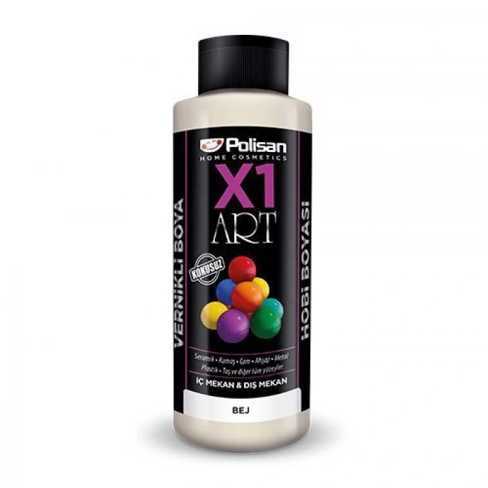 Polisan X1 Art Vernikli Hobi Boyası Bej 120 ml