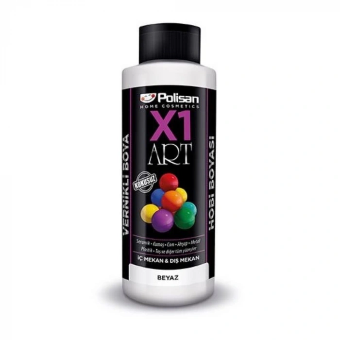 Polisan X1 Art Vernikli Hobi Boyası Beyaz 120 ml