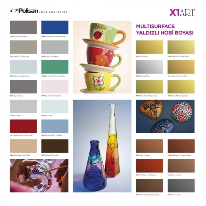 Polisan X1 Art Vernikli Hobi Boyası Beyaz 120 ml