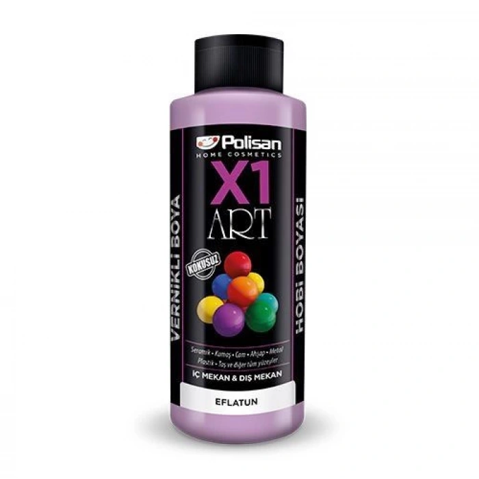 Polisan X1 Art Vernikli Hobi Boyası Eflatun 120 ml
