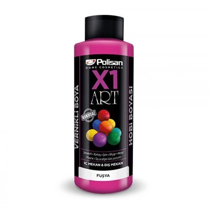 Polisan X1 Art Vernikli Hobi Boyası Fuşya 120 ml