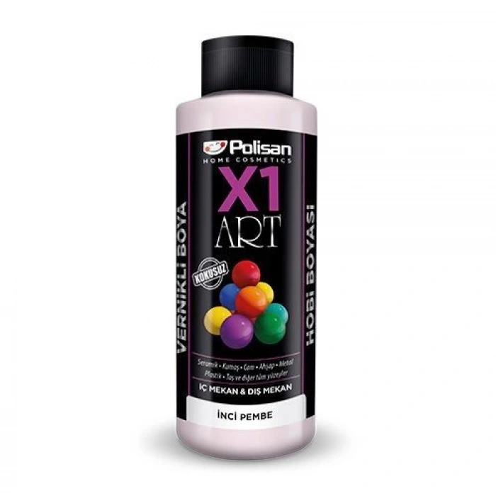 Polisan X1 Art Vernikli Hobi Boyası İnci Pembe 120 ml
