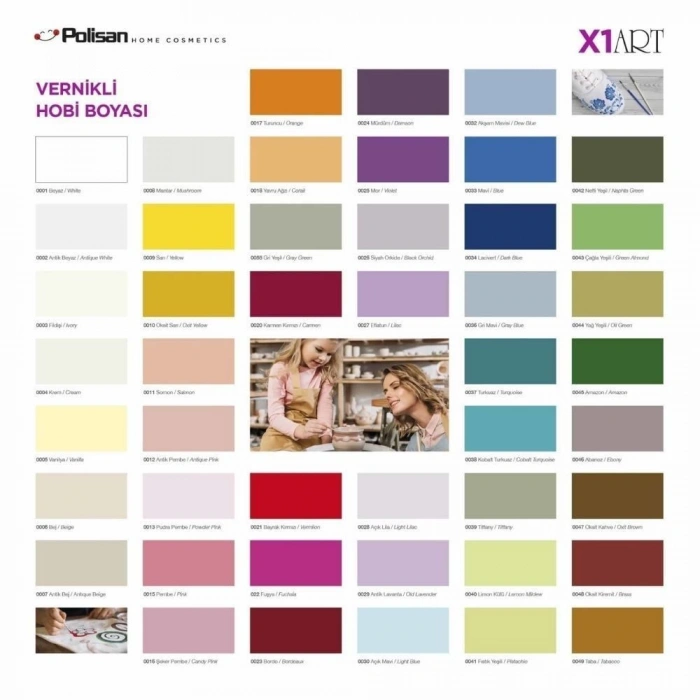 Polisan X1 Art Vernikli Hobi Boyası Kayrak Gri 120 ml