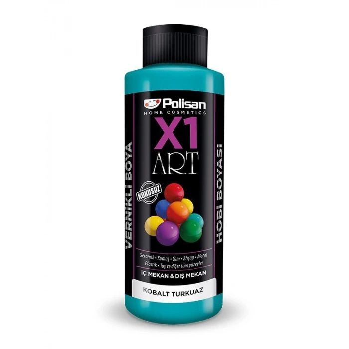 Polisan X1 Art Vernikli Hobi Boyası Kobalt Turkuaz 120 ml