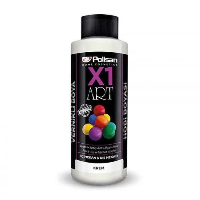 Polisan X1 Art Vernikli Hobi Boyası Krem 120 ml