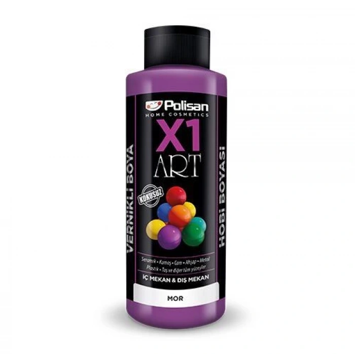 Polisan X1 Art Vernikli Hobi Boyası Mor 120 ml