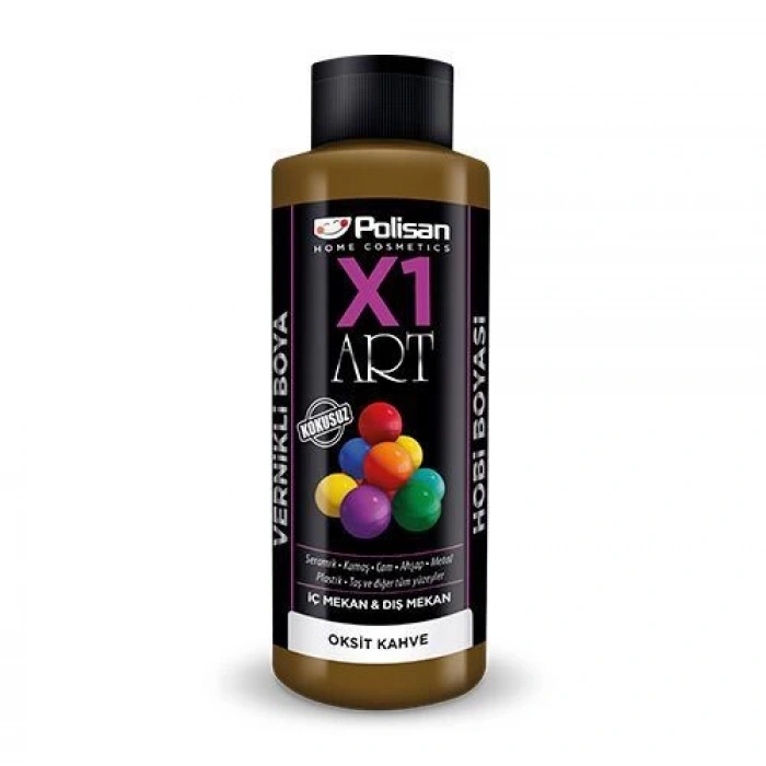 Polisan X1 Art Vernikli Hobi Boyası Oksit Kahve 120 ml