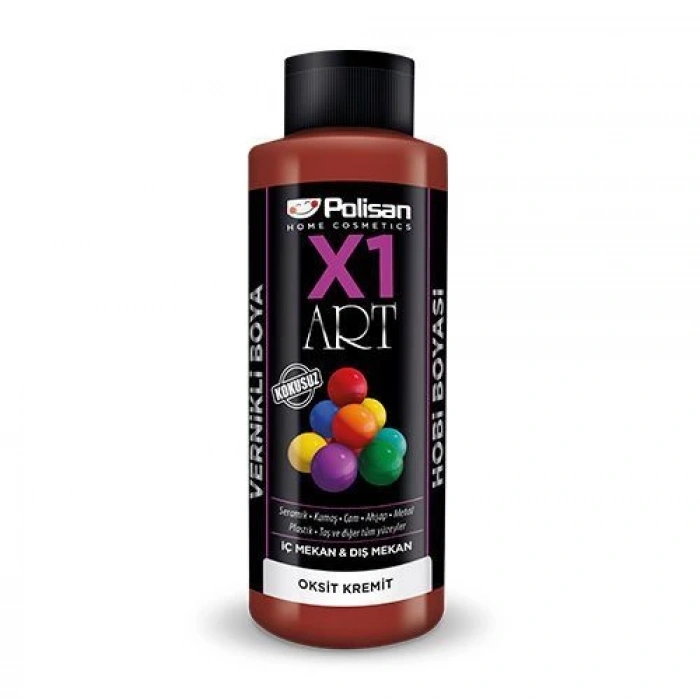 Polisan X1 Art Vernikli Hobi Boyası Oksit Kiremit 120 ml