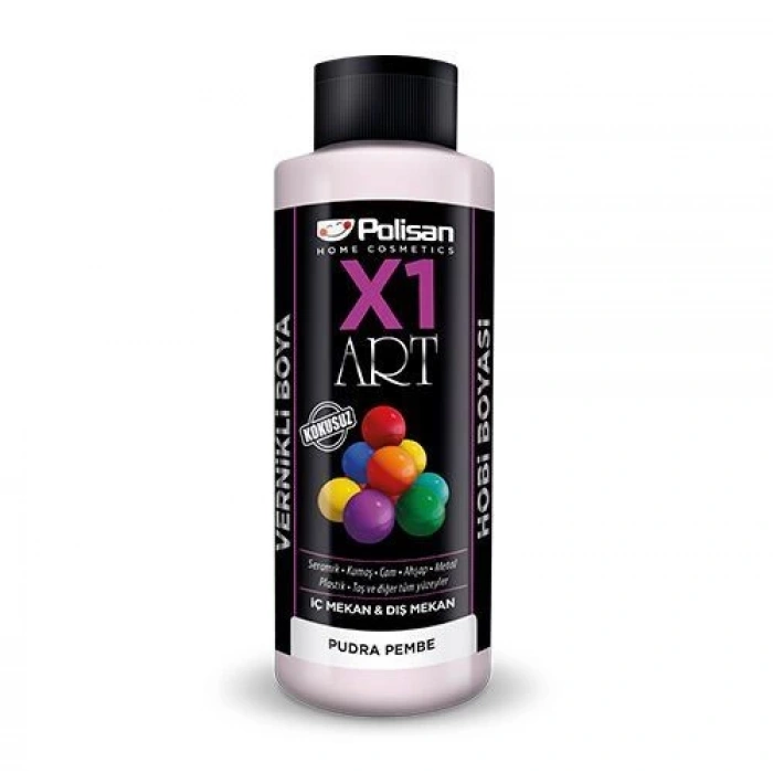 Polisan X1 Art Vernikli Hobi Boyası Pudra Pembe 120 ml