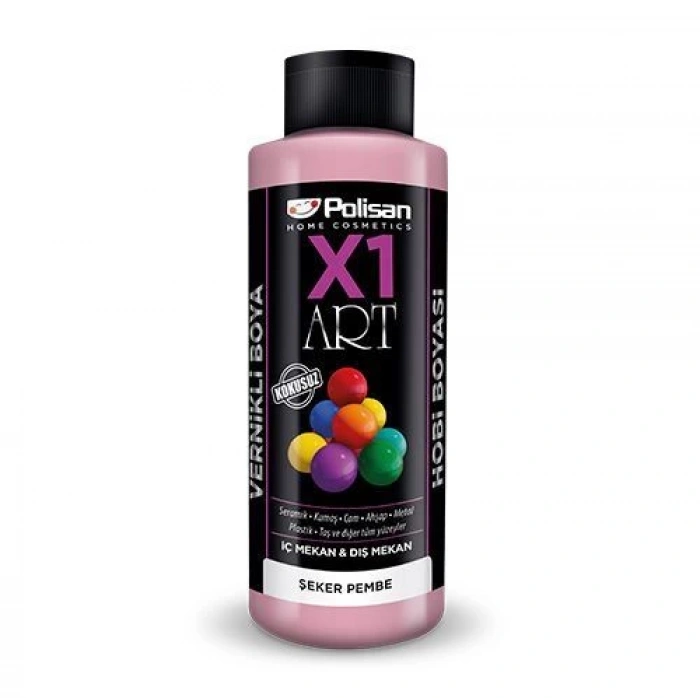Polisan X1 Art Vernikli Hobi Boyası Şeker Pembe 120 ml