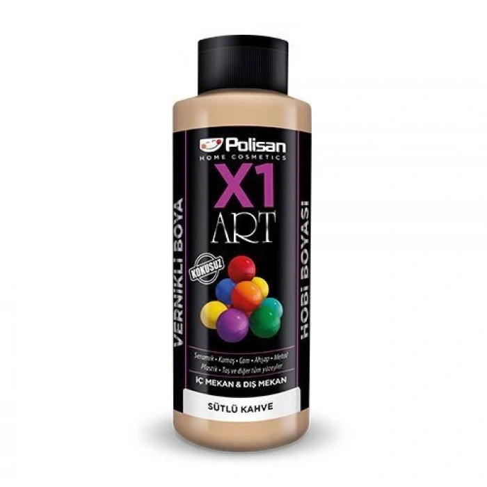 Polisan X1 Art Vernikli Hobi Boyası Sütlü Kahve 120 ml