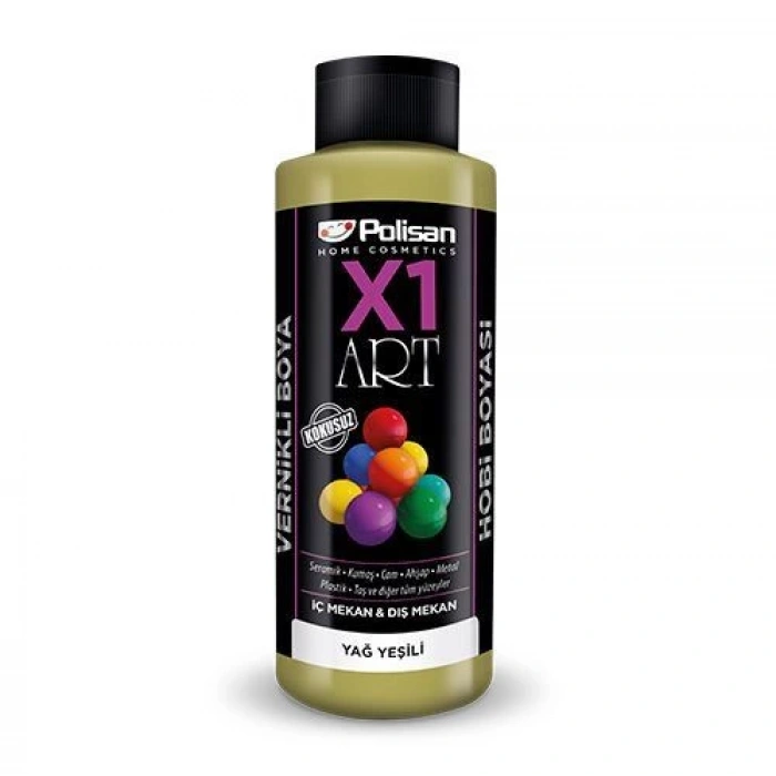 Polisan X1 Art Vernikli Hobi Boyası Yağ Yeşili 120 ml
