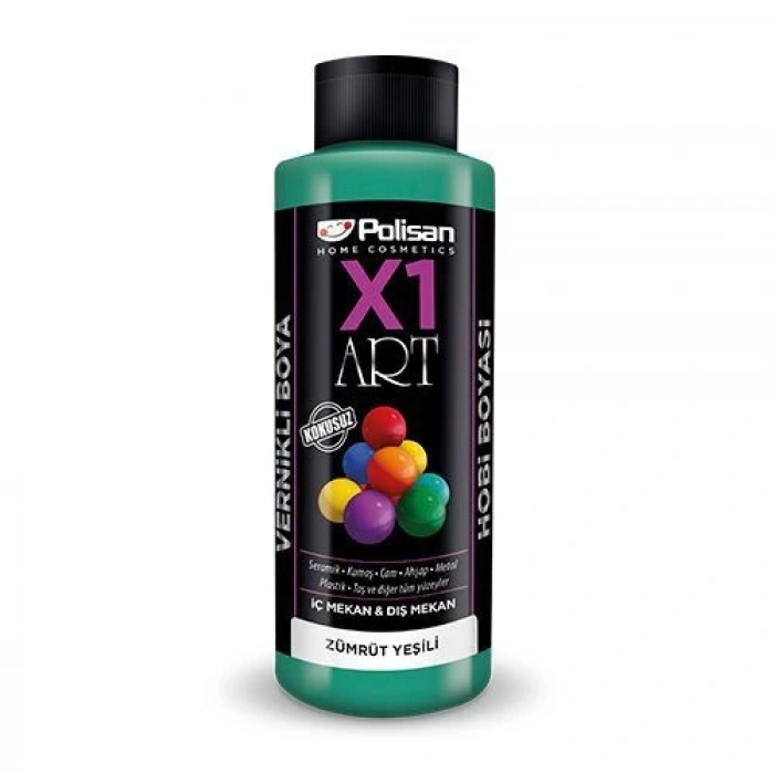 Polisan X1 Art Vernikli Hobi Boyası Zümrüt Yeşili 120 ml