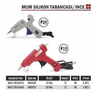 Mum Silikon Tabanca/İnce 10 W Mk0430