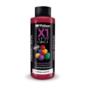 Polisan X1 Art Vernikli Hobi Boyası Karmen Kırmızı 120 ml