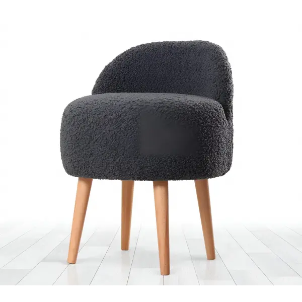 Midnight-Bouclé Sırtlı Sandalye