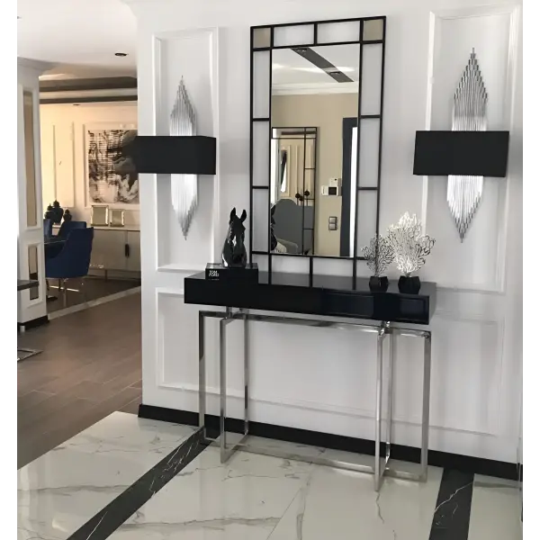 Geometrik Işıltı Konsol & Ayna Seti