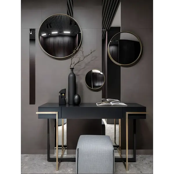 Gece Mavisi Minimalist Dresuar & Ayna Seti