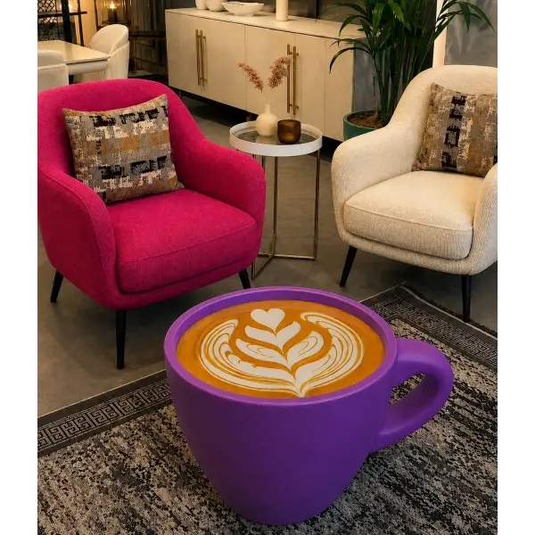 Kahve Fincanı Pop-Art Orta Sehpa