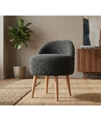 Midnight-Bouclé Sırtlı Sandalye