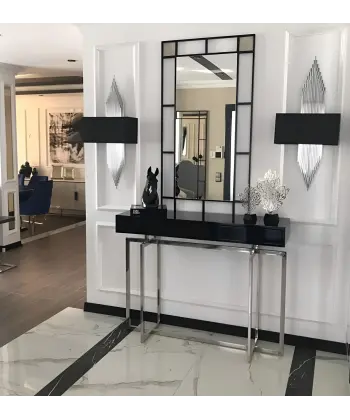 Geometrik Işıltı Konsol & Ayna Seti