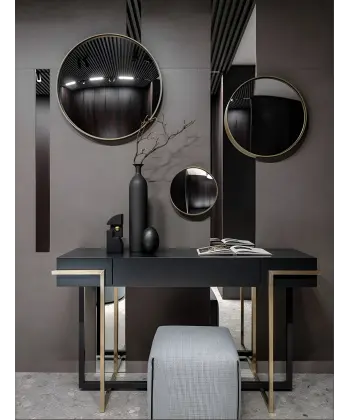 Gece Mavisi Minimalist Dresuar & Ayna Seti