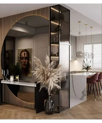 Yarımay Mimari Makyaj Masası & Panel Seti