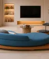 Zen-Curve Masif Ahşap Kaideli Organik Kanepe