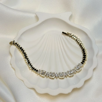 Gold Rengi Baget & Markiz Taşlı Kadın Bileklik