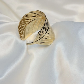 Yaprak Motifli Kelepçe Bileklik