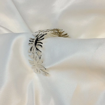 Botanik Yaprak Desenli Kelepçe Bileklik