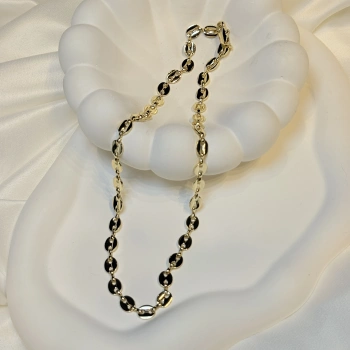 Gold Rengi Kahve Çekirdeği Model Zincir Kolye (45cm)