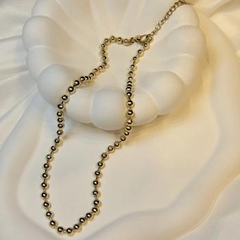 Gold Rengi Sıralı Top Zincir Model Kadın Kolye