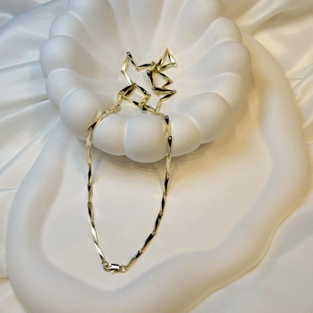 Gold Rengi Kesme Çubuk Model Zincir Kolye