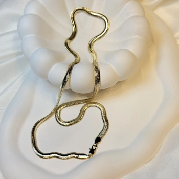 Gold Rengi Kalın İtalyan Model Balık Sırtı Zincir Kolye