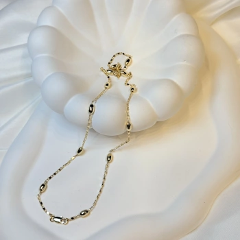 Gold Rengi Damla Topçuklu XP Zincir Kolye