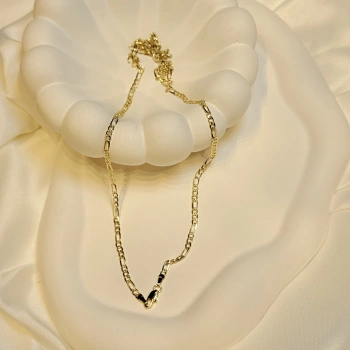 Gold Rengi Ezme Figaro Model XP Zincir Kolye (60CM)
