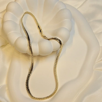 Gold Rengi Yassı Model XP Zincir Kolye (40CM)