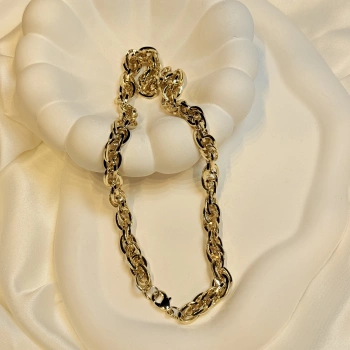 Gold Rengi İçiçe Geçme Kalın Model XP Zincir Kolye