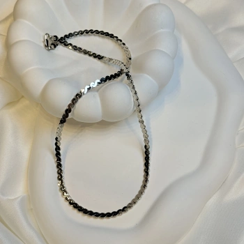 Silver Rengi Geçmeli Ezme Model Zincir (45cm)