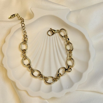 Gold Rengi Halkalı Geçme Model Kadın Bileklik