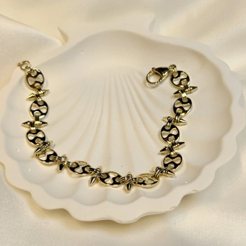 Gold Rengi Zımba Model XP Unısex Bileklik