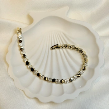 Gold Rengi Zirkon Taşlı Petek Model CM Kadın Bileklik