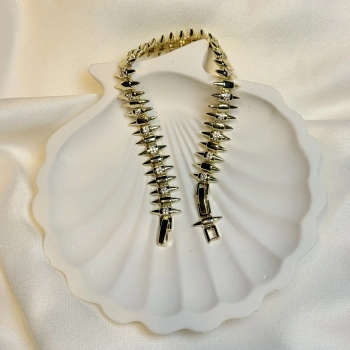 Gold Rengi Diken Model Zirkon Taşlı XP Kadın Bileklik